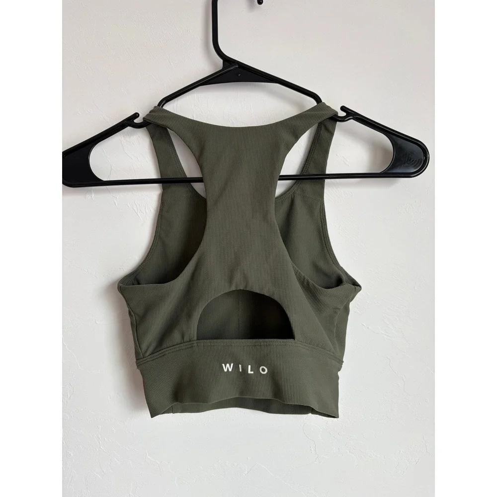Wilo The Label Base Ribbed Longline Racerback Sports Bra Athleisure Yoga Workout